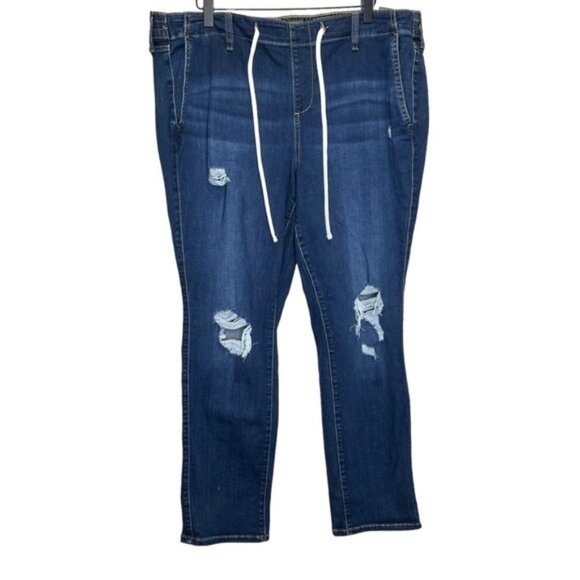 torrid Denim - Torrid Blue Straight Leg Distressed Jeans Size 2x